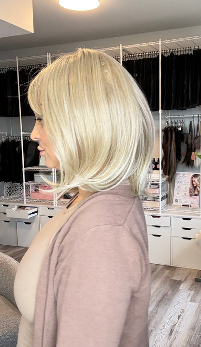 Vivan - BT-2 Blonde Monofilament Bob Wig with Bangs | Wigs Canada