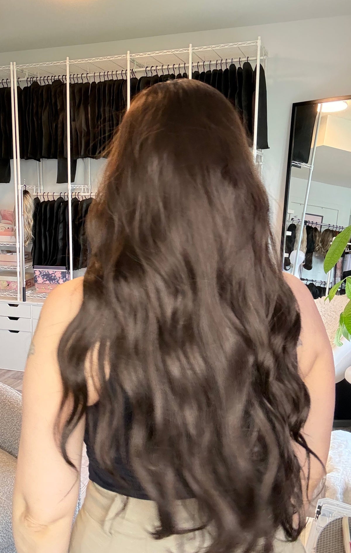 Megan Long Brunette Wig with Curtain Bangs | SWLC1296-2BR24