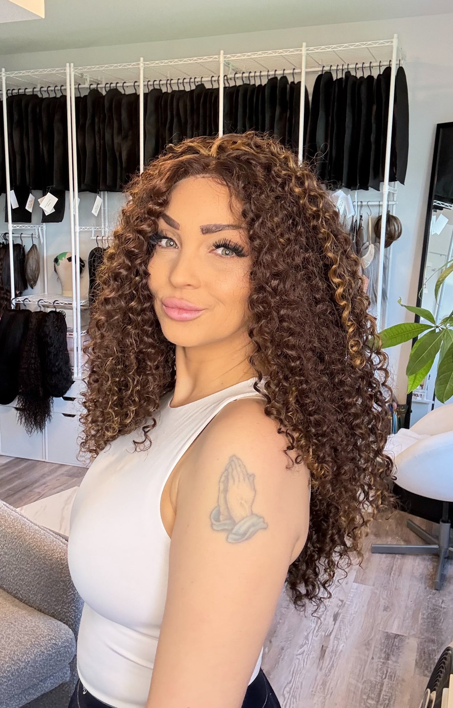 Honey | Curly 13x3.5 Lace Front Wig | 25” | Ready to Ship from Alberta, Canada