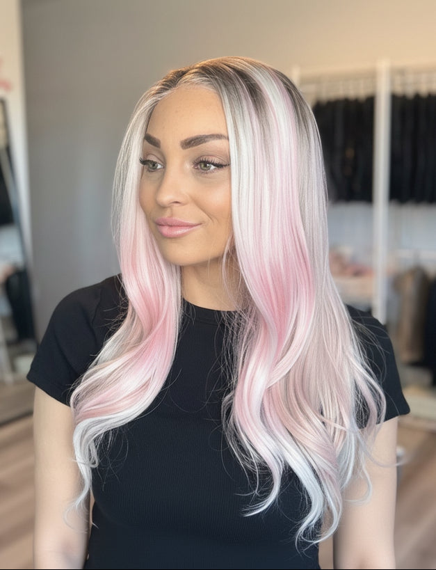 Blonde & Pink Lace Front Wig