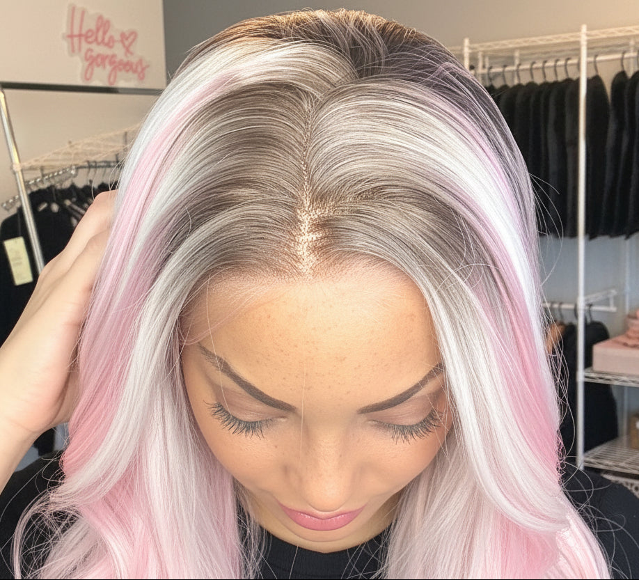 Blonde & Pink Lace Front Wig
