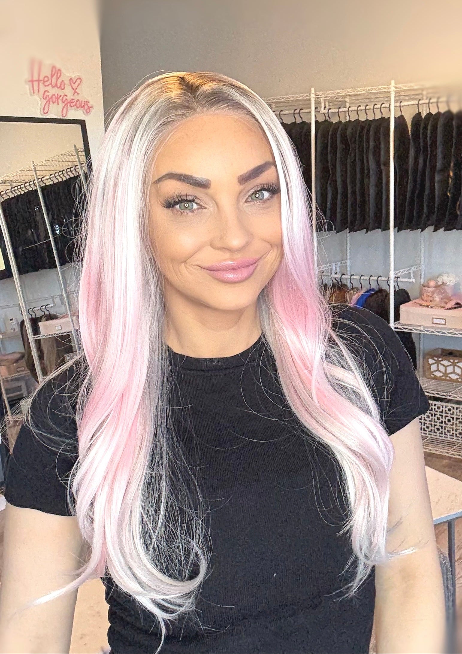 Blonde & Pink Lace Front Wig