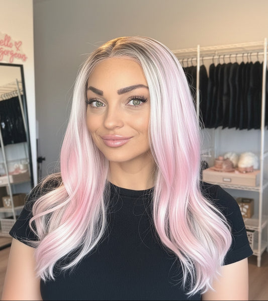 Blonde & Pink Lace Front Wig