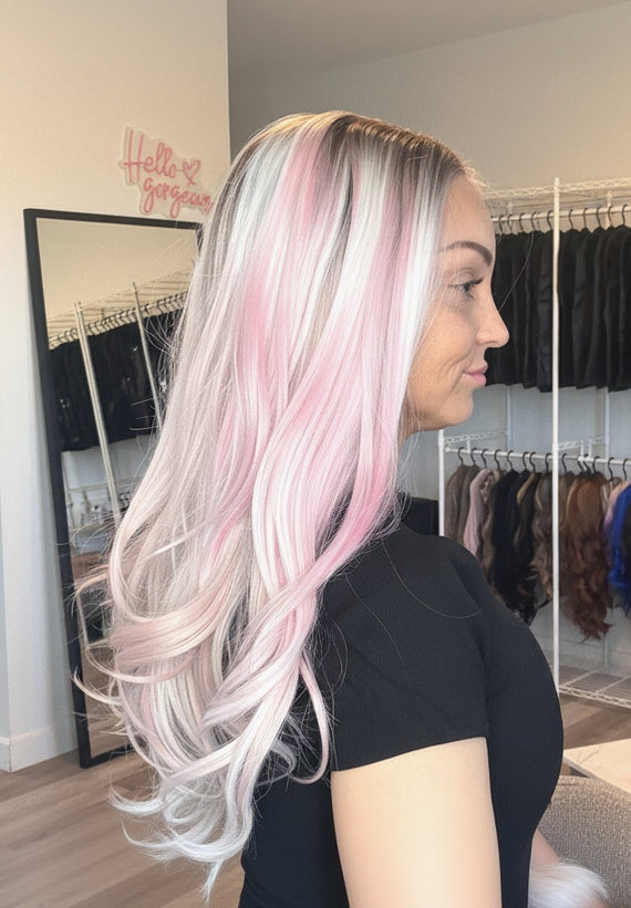 Blonde & Pink Lace Front Wig