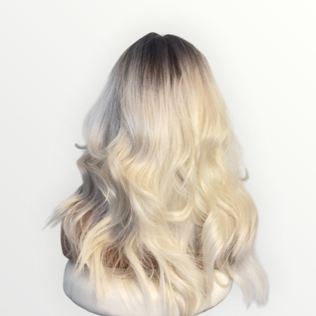 Style #25 - BTT Kim 2.0 – Wig Vault | T-Part Lace | 22” | White Blonde with Dark Ombre