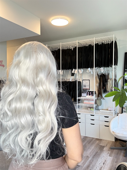 Snow | 13x4 Lace Front Wig | 28” | Icy Platinum White