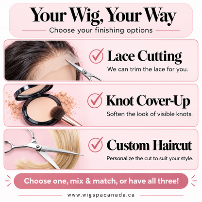 Custom options included with wig spa purchase