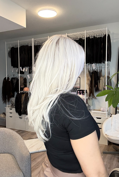 Ivory – Monofilament Wig | 20” | Platinum Blonde