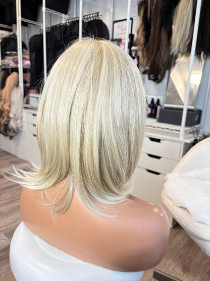 BT-2 Blonde Monofilament Bob Wig with Bangs | Wigs Canada