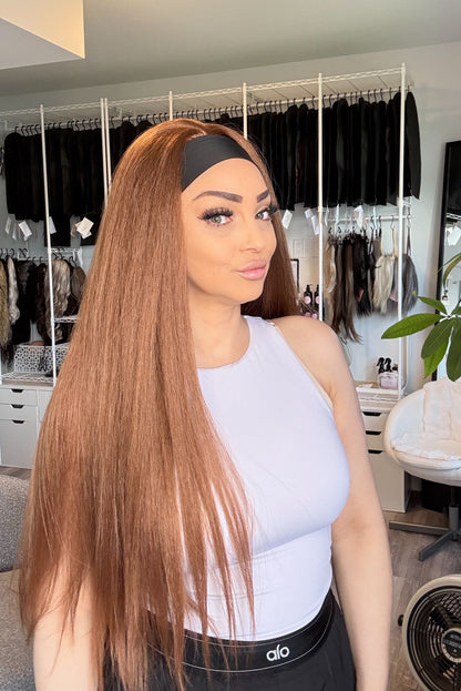 Copper Kiss | Kinky Yaki Headband Wig | 30”