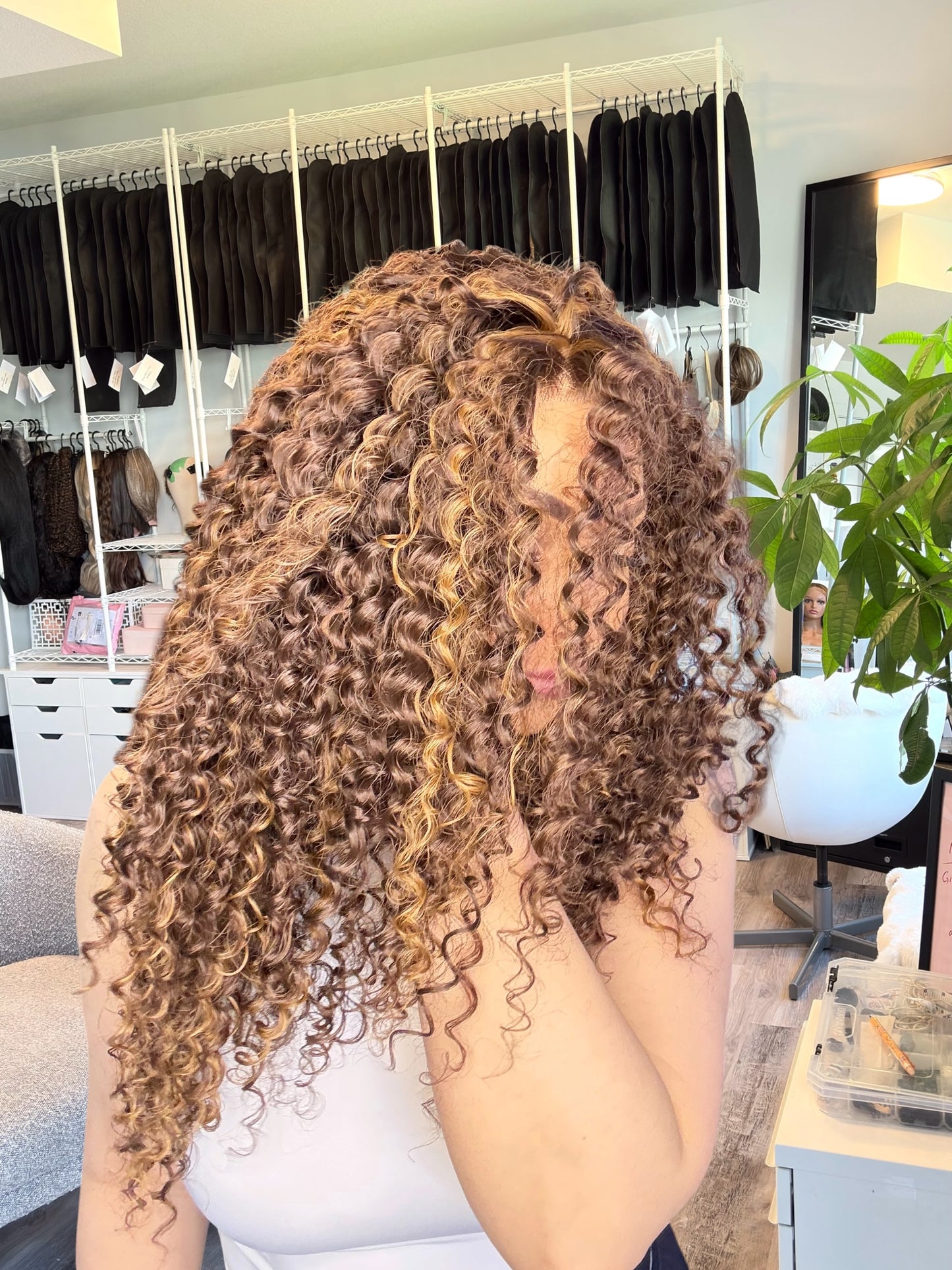 Honey | Curly 13x3.5 Lace Front Wig | 25” | Ready to Ship from Alberta, Canada