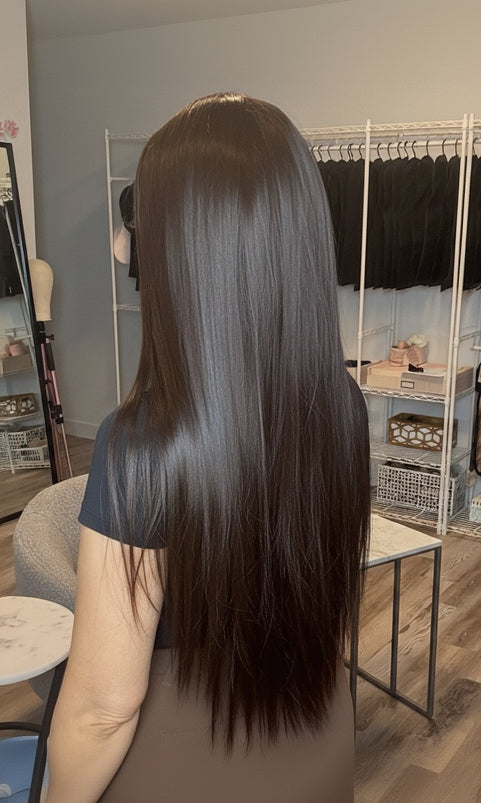 Long Brown Straight Lace Front Wig