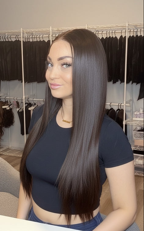Long Brown Straight Lace Front Wig