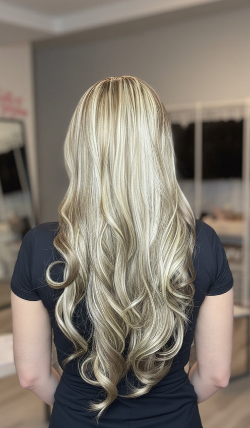 Long Blonde Wig with light curl