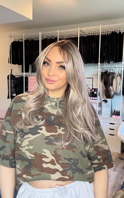 Julia | Dimensional Rooted Blonde Monofilament Wig