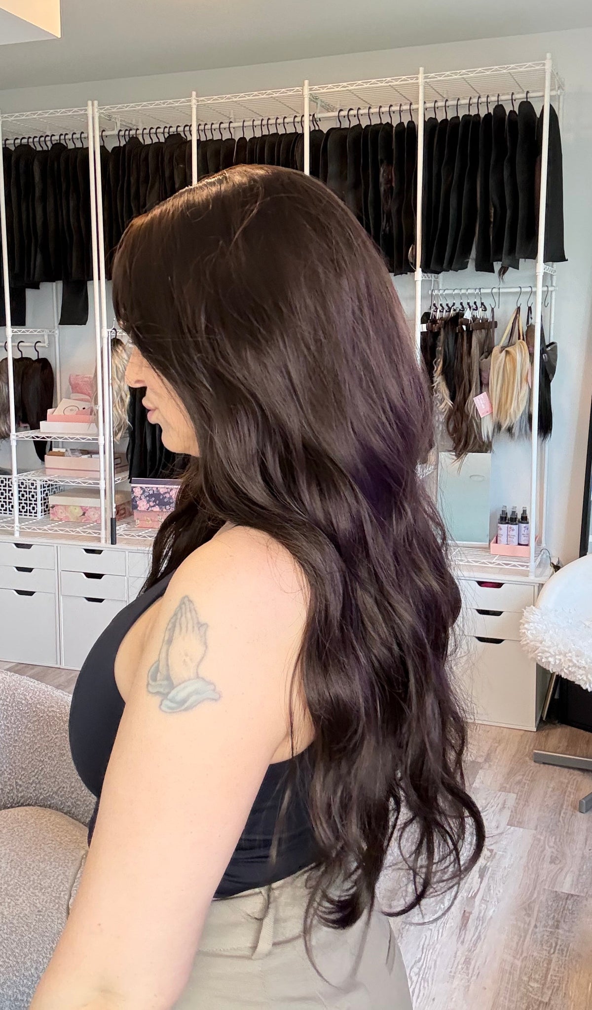 Megan Long Brunette Wig with Curtain Bangs | SWLC1296-2BR24