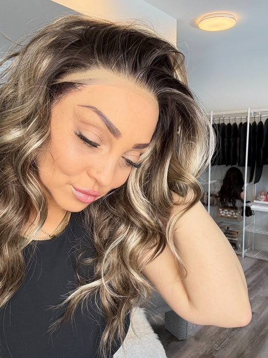 (New Arrival Drop) Shauna K115 – 13x4 Lace Front Wig | 14–20” | Dimensional Blonde Brunette Blend