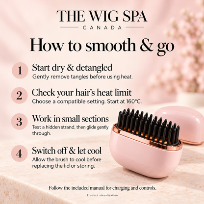 Cordless Straightening Brush for Heat-Safe Wigs - Pre-Order