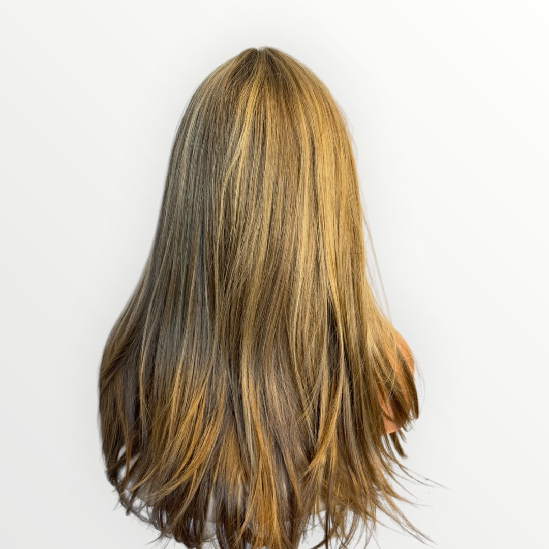 Style# 29 Kaylie – Wig Vault | 13x4 Lace Front | 26” | Light Brown with Blonde Highlights
