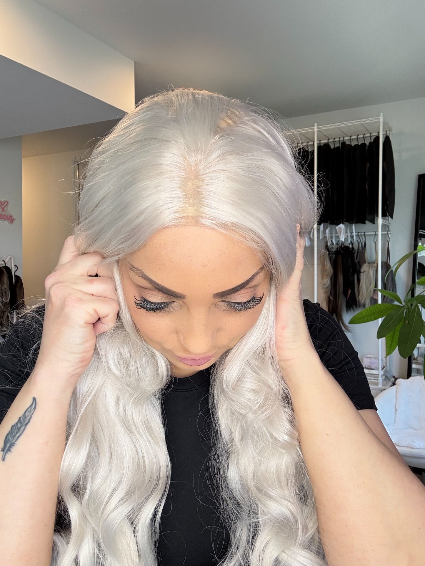 Snow | 13x4 Lace Front Wig | 28” | Icy Platinum White