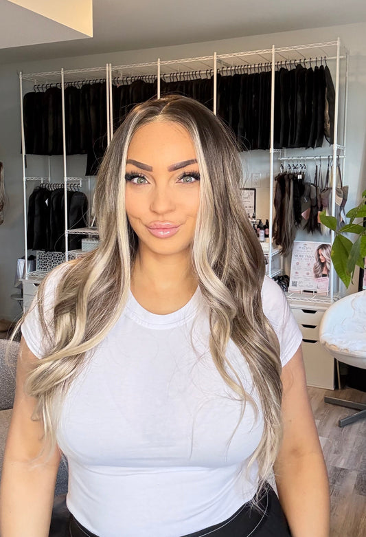 Adelaide- HF-14–01 | Brown Blonde Ombré Lace Front Wig | The Wig Spa Canada