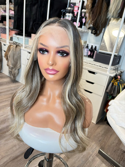 HF-14–01 | Brown Blonde Ombré Lace Front Wig | The Wig Spa Canada