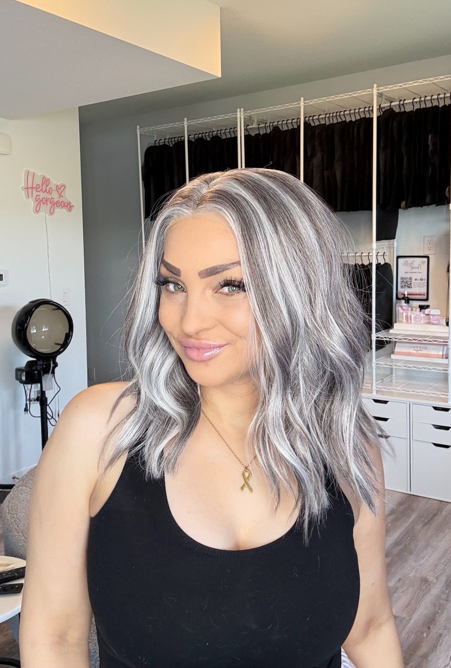 Silver Mist | 13x6 Transparent French Lace Front | 16” | Heat-Safe Futura Fibre