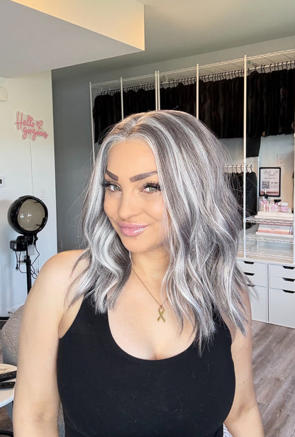 Silver Mist | 13x6 Transparent French Lace Front | 16” | Heat-Safe Futura Fibre