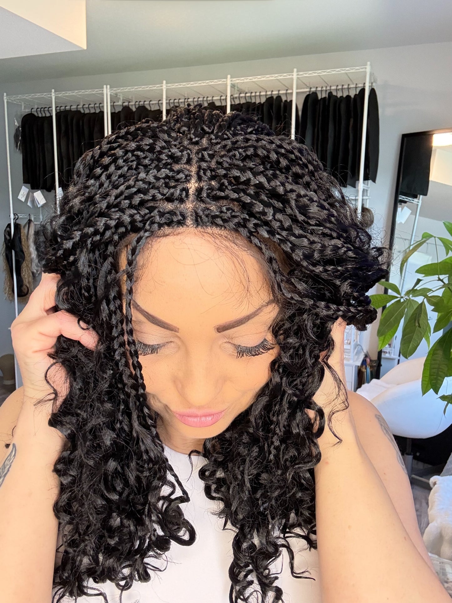 Aaliyah | Full Lace Braided Curl Wig | 18” | Ready to Ship from Alberta, Canada