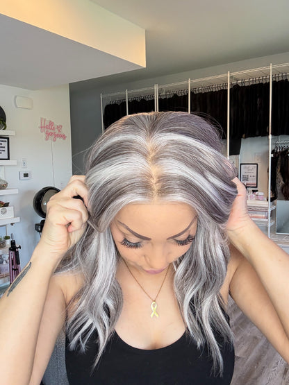 Silver Mist | 13x6 Transparent French Lace Front | 16” | Heat-Safe Futura Fibre