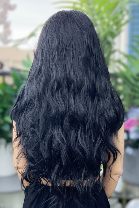 Ebony – Headband Wig | 28” | Soft Black | Now Available in Straight or Wavy image 2