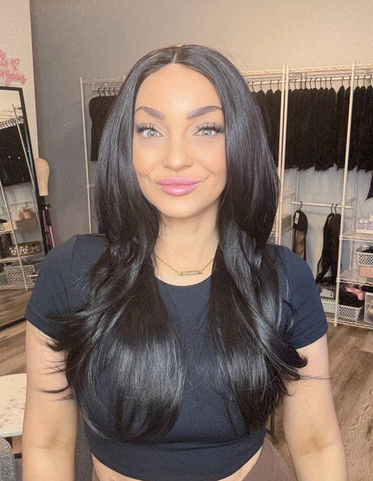Layer Black Lace Front Wig