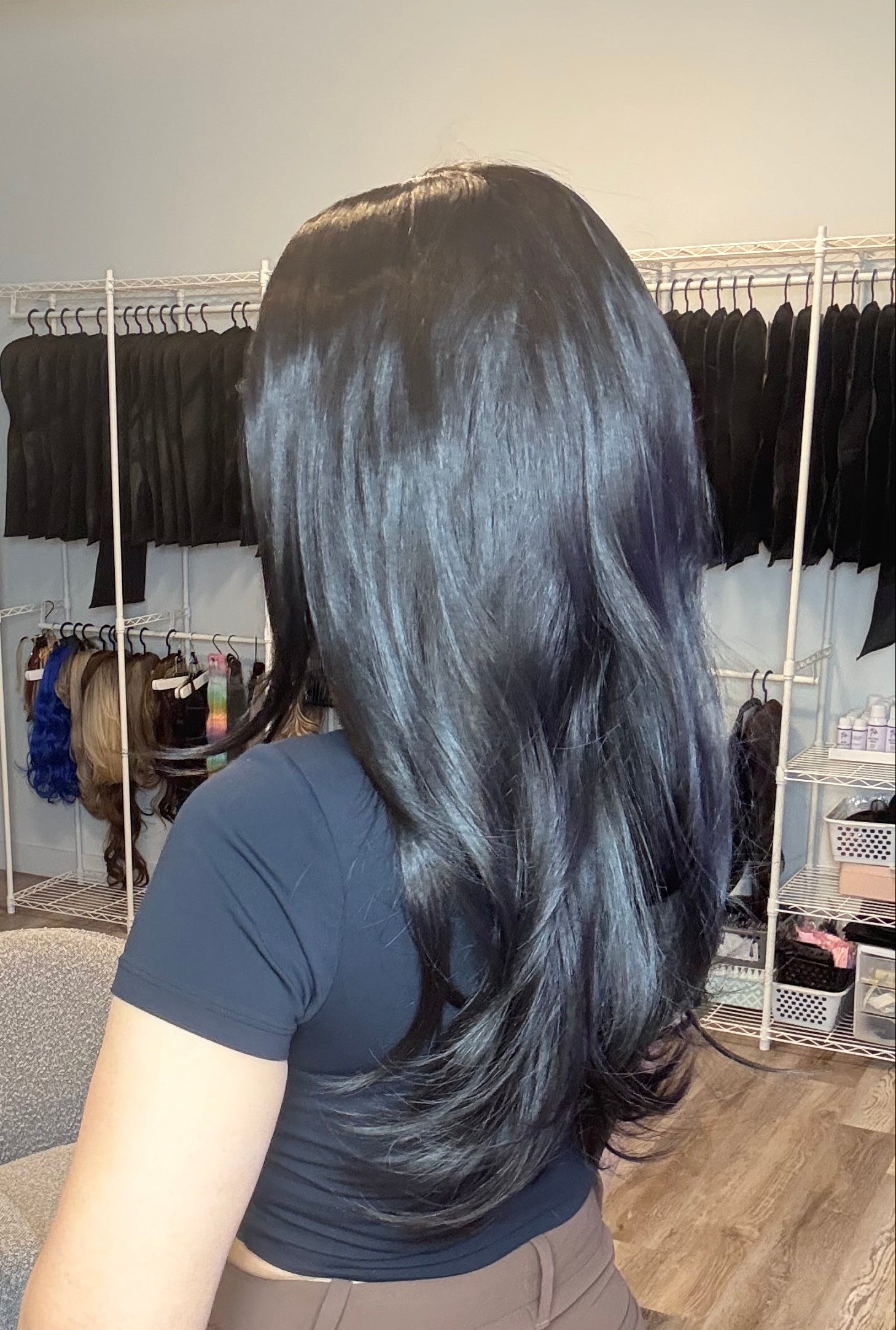 Layer Black Lace Front Wig