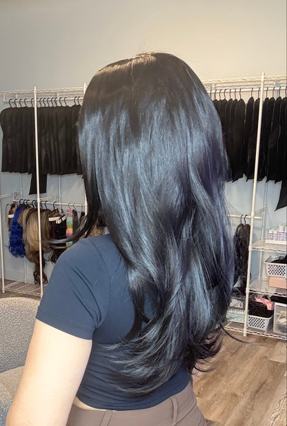 Layer Black Lace Front Wig