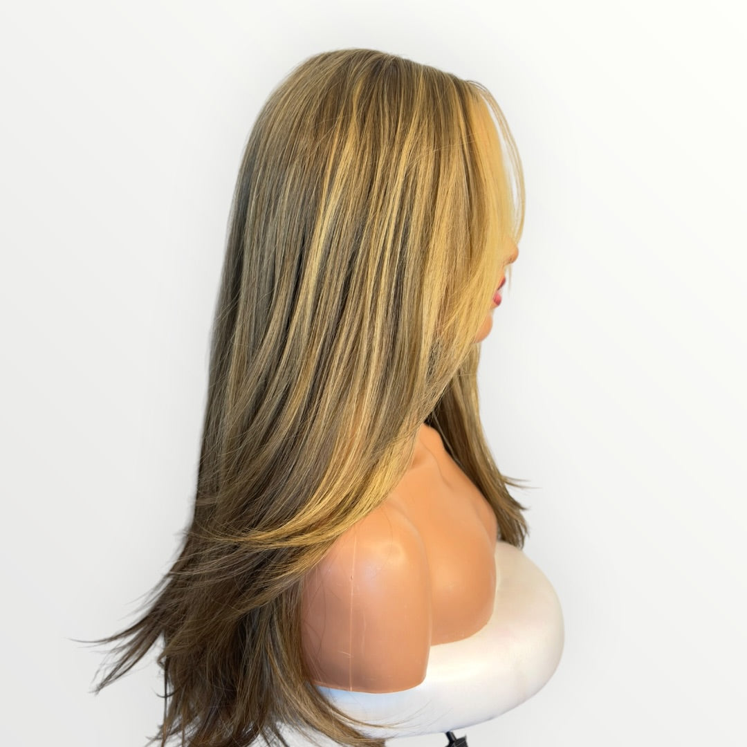 Style# 29 Kaylie – Wig Vault | 13x4 Lace Front | 26” | Light Brown with Blonde Highlights