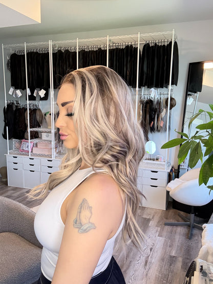 Callie -13x4 Lace Front Wig | Ash Blonde with Brown Lowlights