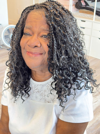 Aaliyah | Full Lace Braided Curl Wig | 18” | Ready to Ship from Alberta, Canada