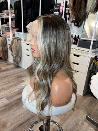 HF-14–01 | Brown Blonde Ombré Lace Front Wig | The Wig Spa Canada