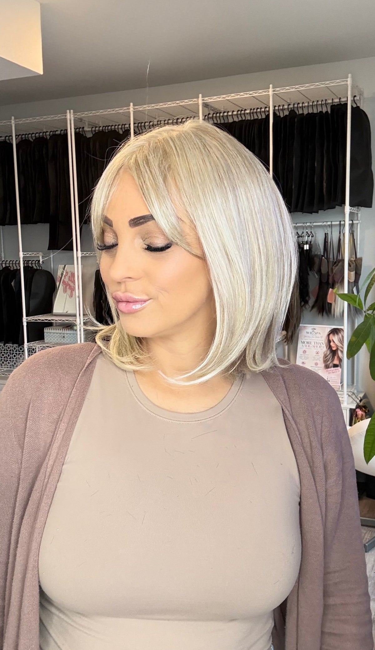 Vivan - BT-2 Blonde Monofilament Bob Wig with Bangs | Wigs Canada