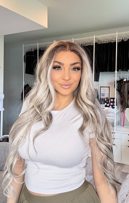 Cinderella Luxe - 13x6 Lace Front Wig | 30” | Light Apricot-Pink Blonde