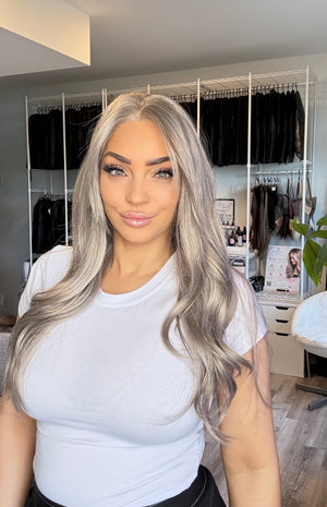 Faye 27” Silver Grey 13x4.5 Lace Front Wig | Canada