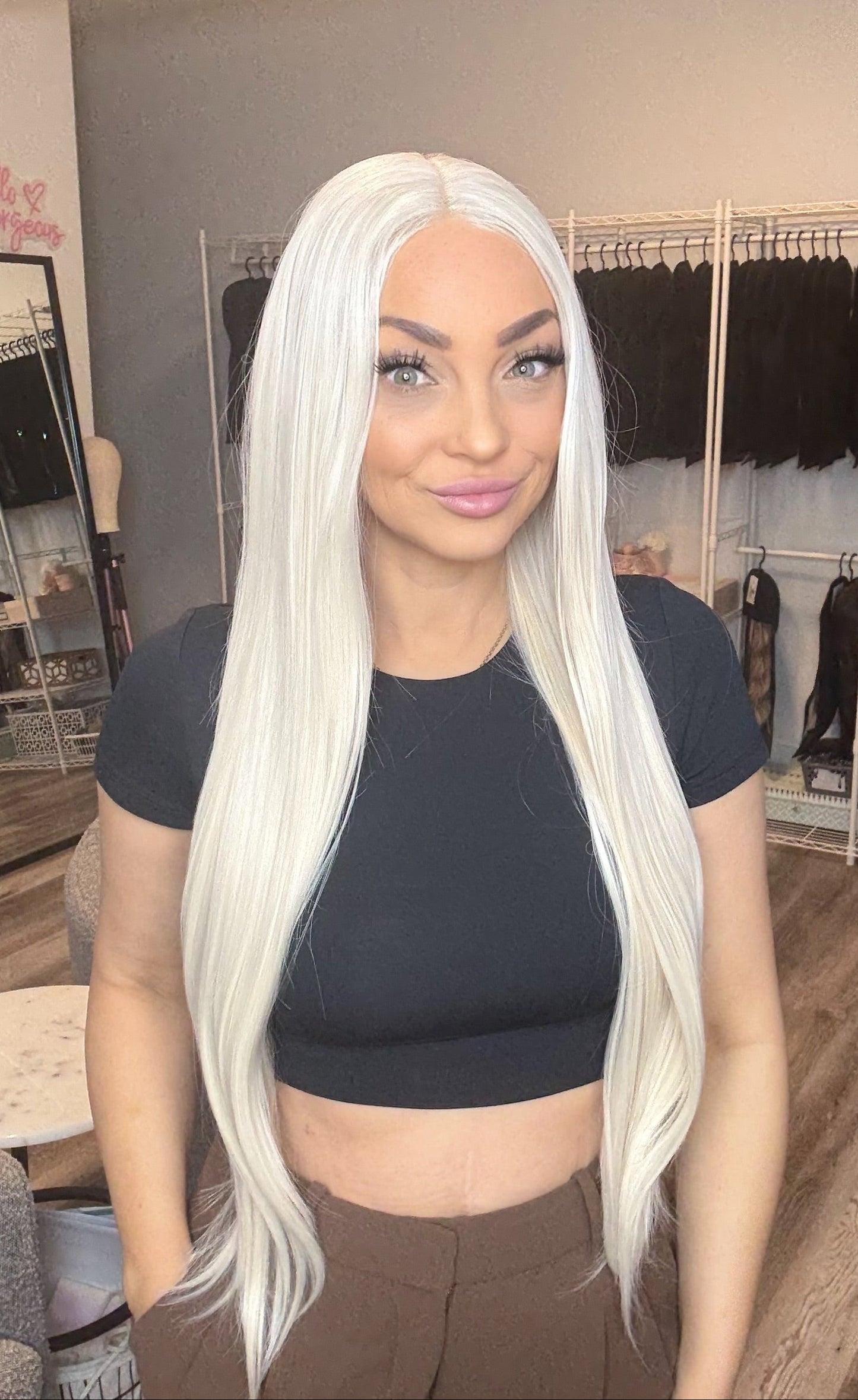 Long Bright Blonde Straight Wig