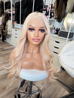 BT-5 #3 | 27” Peachy Pink Blonde 13×4 Lace Front Wig | ONE OF ONE