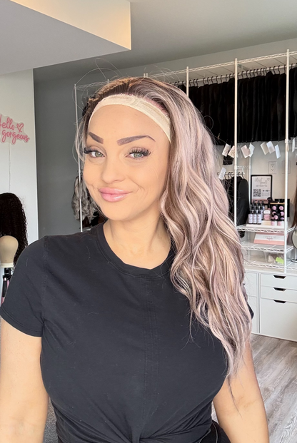Poppy | One-of-One Custom Ponytail Headband Wig | 22” | Pink Blend