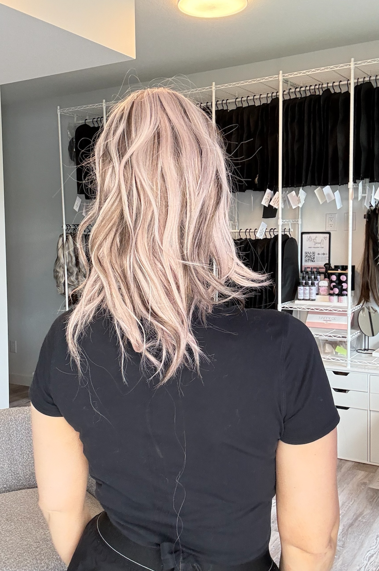 Poppy | One-of-One Custom Ponytail Headband Wig | 22” | Pink Blend