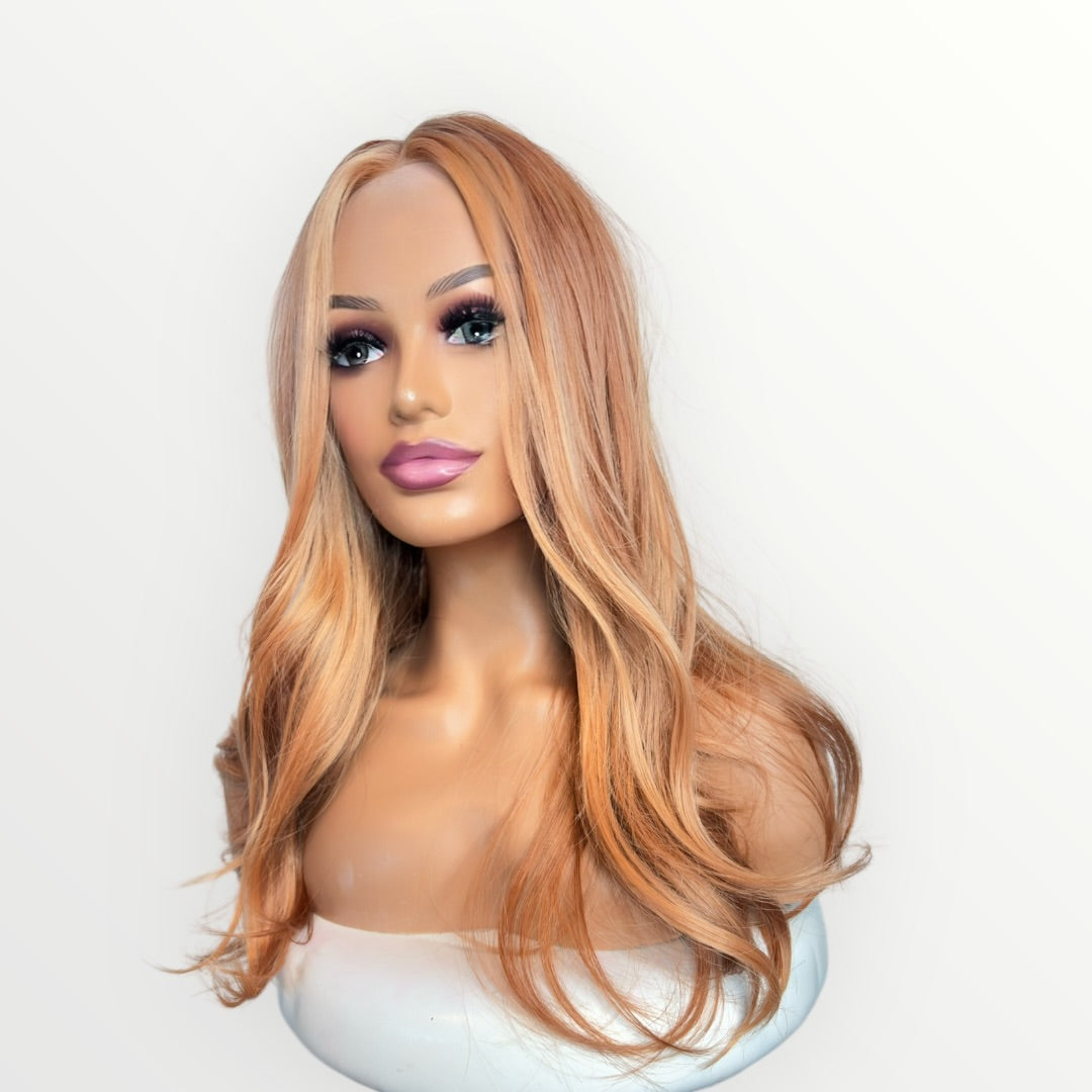 Wig Vault | Style # 3 “Grace” Copper Blend | 22” | T-Part Lace
