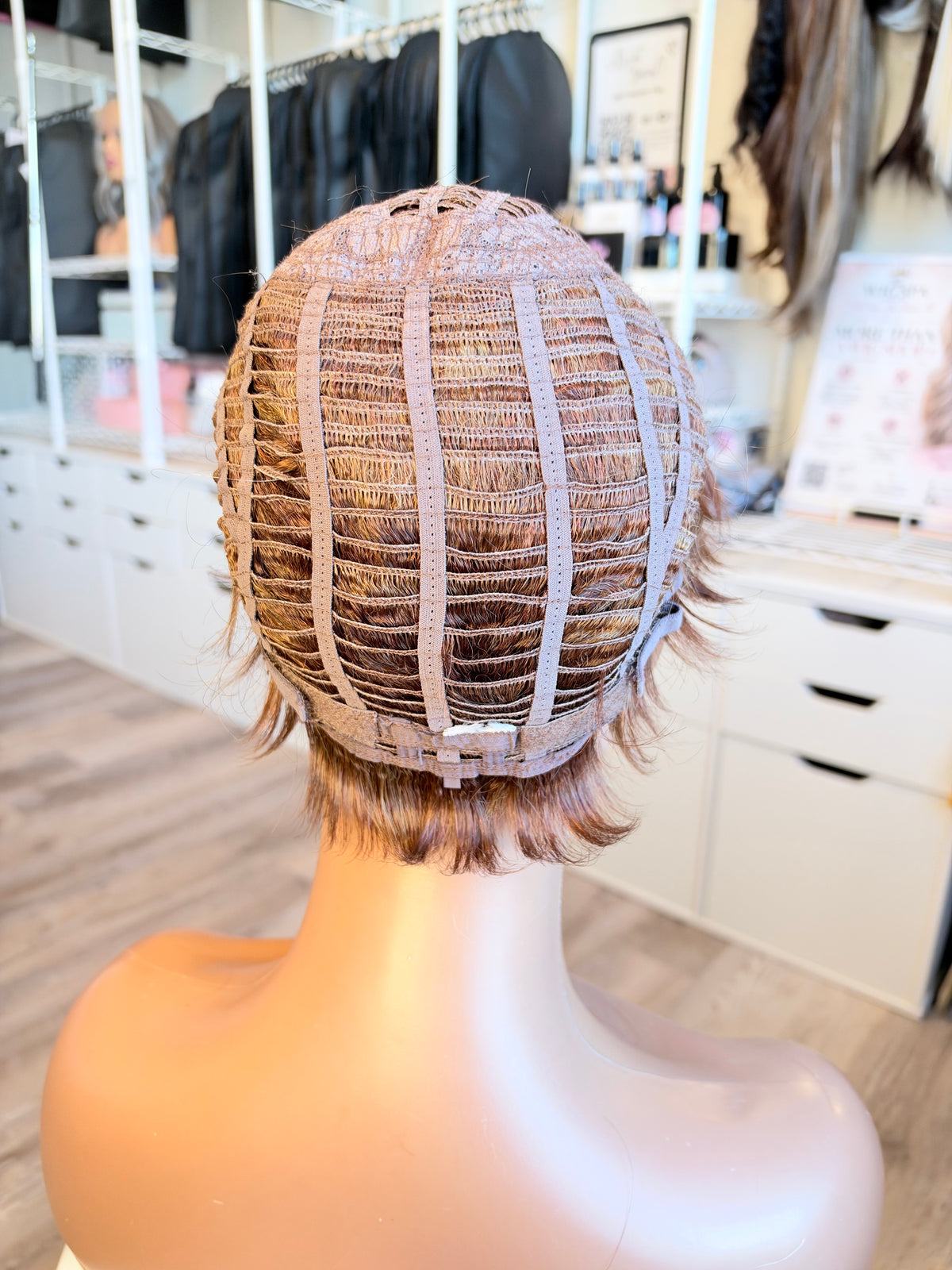 Wig Vault: “DG/ 2” - Short Brown Pixie with Caramel Highlights | Pre-Loved | Wigs Canada