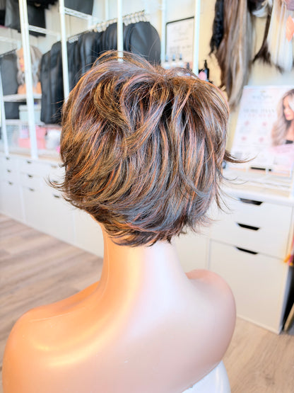 Wig Vault: “DG/ 3” - Short Brown-Red Bob with Copper Tones | Pre-Loved | Wigs Canada