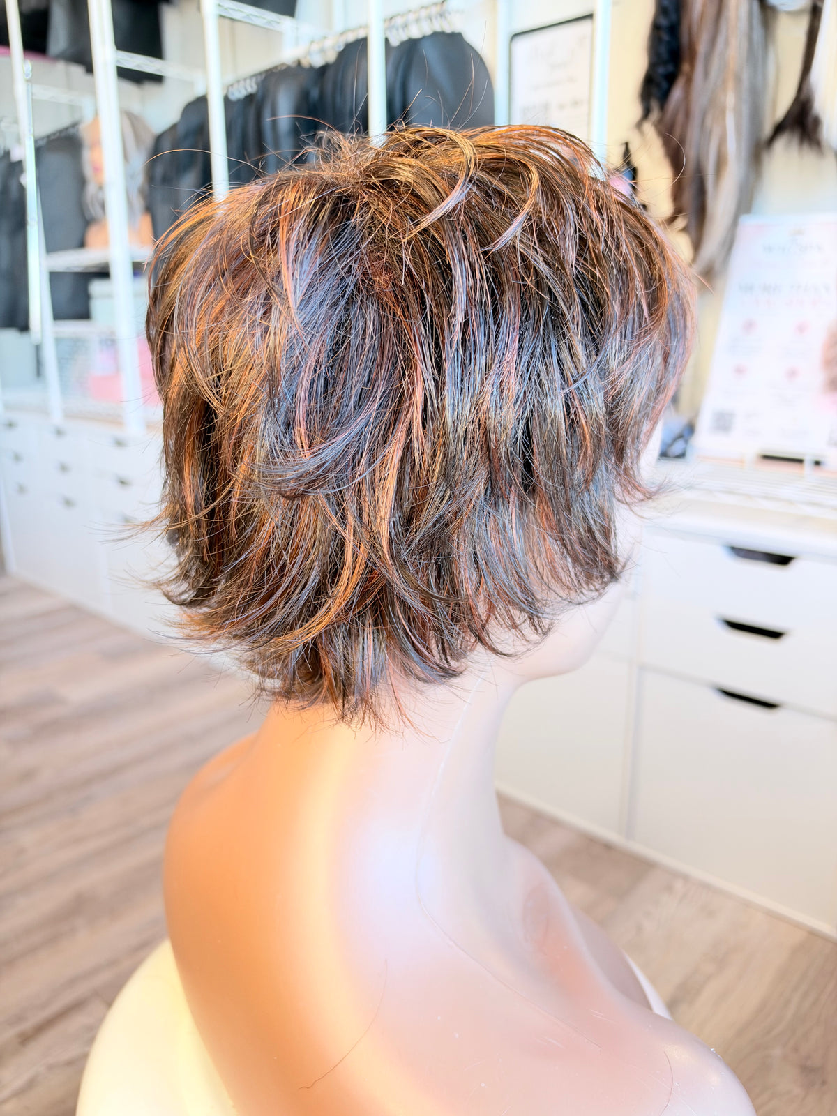 Wig Vault: “DG/ 3” - Short Brown-Red Bob with Copper Tones | Pre-Loved | Wigs Canada