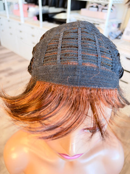 Wig Vault: “DG/ 3” - Short Brown-Red Bob with Copper Tones | Pre-Loved | Wigs Canada